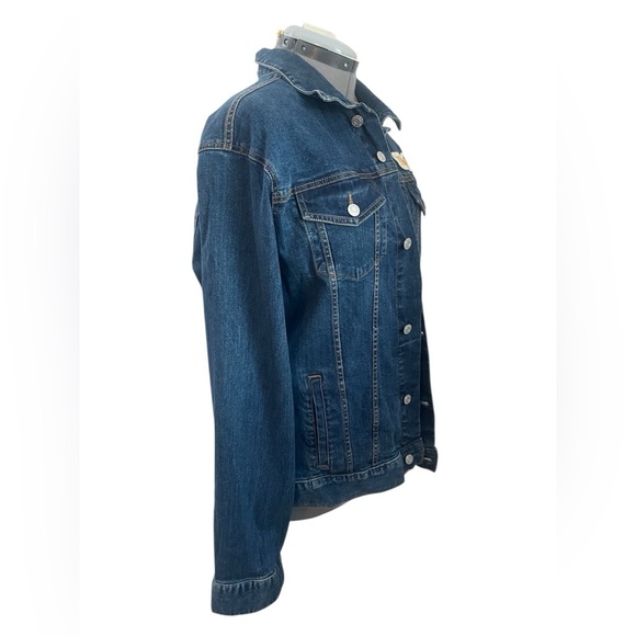 Disney Parks Mickey Mouse Denim Jacket L Embroidered Patches Rare Exclusive - Picture 3 of 13